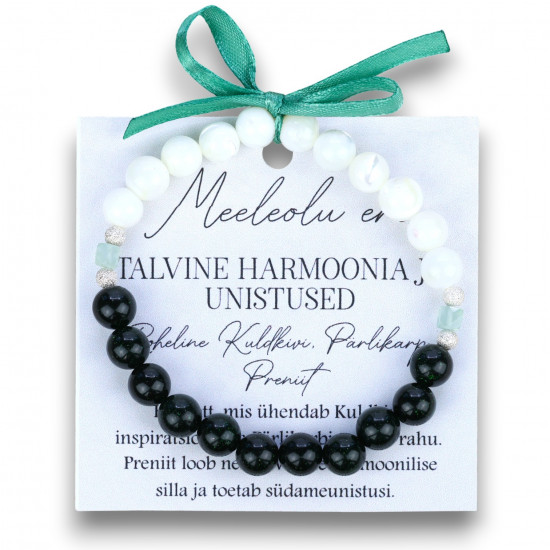 LA TENE meeleolu eri käekett Talvine Harmoonia ja Unistused Roheline Kuldkivi Pärlikarp Preniit