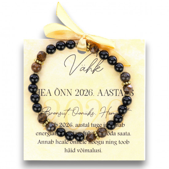 "LA TENE käekett VÄHK Hea õnn 2026 Bronsiit Oonüks Hematiit"