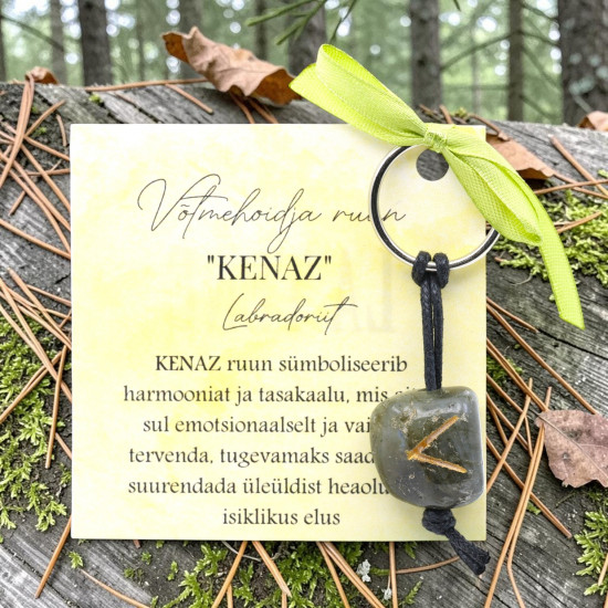 Kenaz ruuniga labradoriit võtmehoidja vaimse tasakaalu ja intuitsiooni toetuseks