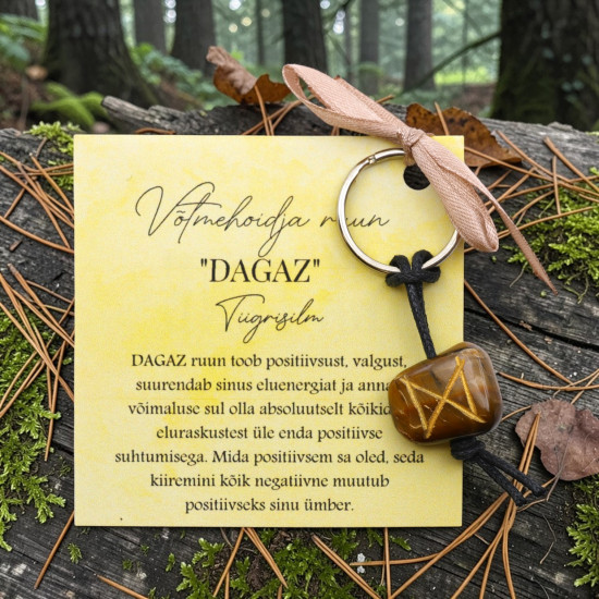 Tiigrisilmast võtmehoidja ruun DAGAZ