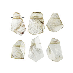 RUTIILNÕELTEGA KVARTS auguga tahutud RUTIILNÕELTEGA KVARTS auguga tahutud