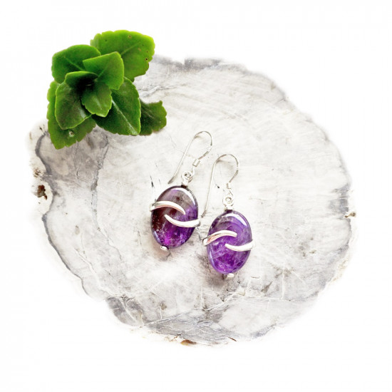AMETHYST earrings braid (silver 925) JEWELRY AMETHYST earrings braid (silver 925) JEWELRY