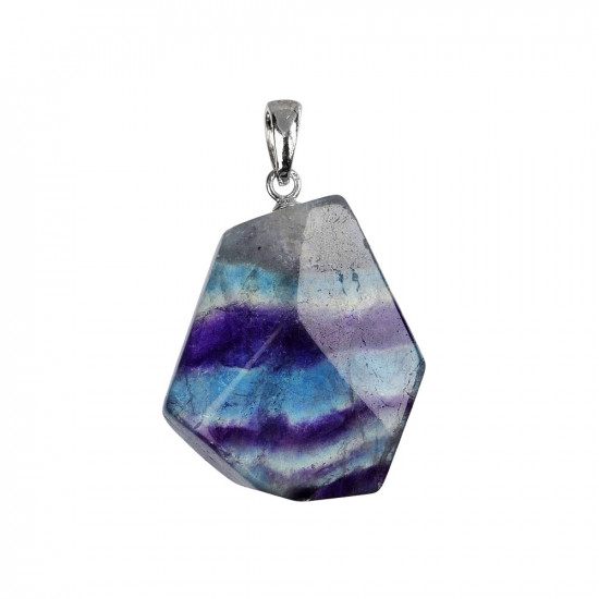 FLUORITE pendant faceted (silver 925) JEWELRY FLUORITE pendant faceted (silver 925) JEWELRY
