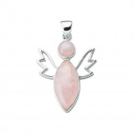 ROOSA KVARTS ripats ingel (hõbe 925) ROOSA KVARTS ripats ingel (hõbe 925)