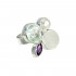 AHHAAT DRUZY, AMETÜST, PÄRLIKARP ja SININE TOPAAS sõrmus (hõbe 925)