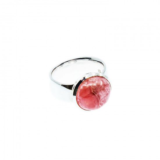 RHODOCHROSITE ring round (silver 925) RHODOCHROSITE ring round (silver 925)