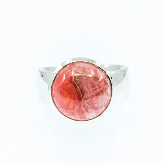RHODOCHROSITE ring round (silver 925) RHODOCHROSITE ring round (silver 925)