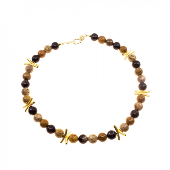 PETRIFIED WOOD necklace (golden silver 925) PETRIFIED WOOD necklace (golden silver 925)