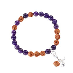 AMETÜST, RUDRAKSHA, OM SÜMBOL käekett (hõbe 925) AMETÜST, RUDRAKSHA, OM SÜMBOL käekett (hõbe 925)