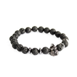 LAAVA ja HEMATIIT käekett rüütliga (pärl 8 mm) LAAVA ja HEMATIIT käekett rüütliga (pärl 8 mm)