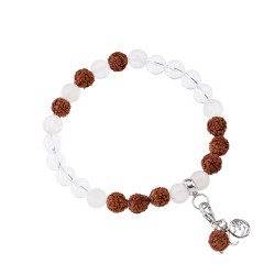 MÄEKRISTALL, RUDRAKSHA, OM SÜMBOL käekett (hõbe 925) MÄEKRISTALL, RUDRAKSHA, OM SÜMBOL käekett (hõbe 925)