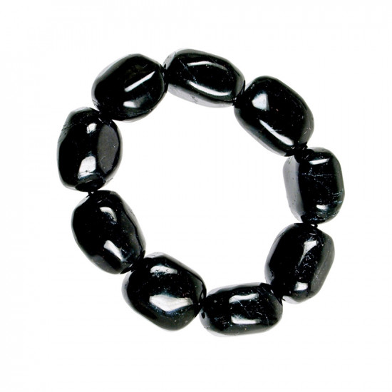 BLACK TOURMALINE bracelet nugget (pearl 20 mm) JEWELRY BLACK TOURMALINE bracelet nugget (pearl 20 mm) JEWELRY