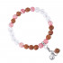 RODOKROSIIT, MÄEKRISTALL, RUDRAKSHA, OM SÜMBOL käekett (hõbe 925)