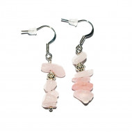 ROOSA KVARTS kõrvarõngad chips (metall) 