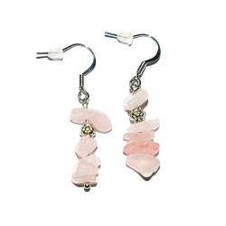 ROOSA KVARTS kõrvarõngad chips (metall) 
