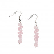 ROOSA KVARTS kõrvarõngad chips rippuvad (metall) 