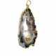 AGATE and ROCK CRYSTAL pendant geode (metal gilded) AGATE and ROCK CRYSTAL pendant geode (metal gilded)