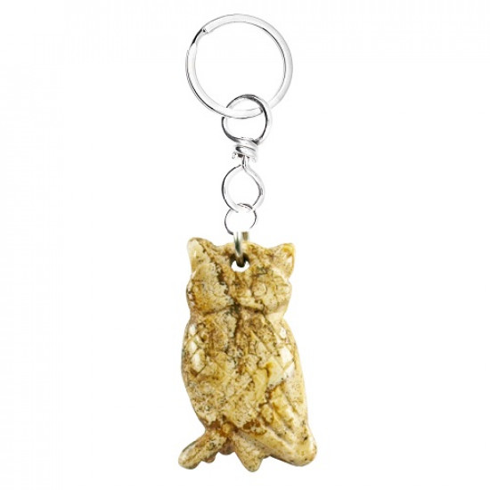 PICTURE JASPER owl keychain MAGICAL TOOLS PICTURE JASPER owl keychain MAGICAL TOOLS
