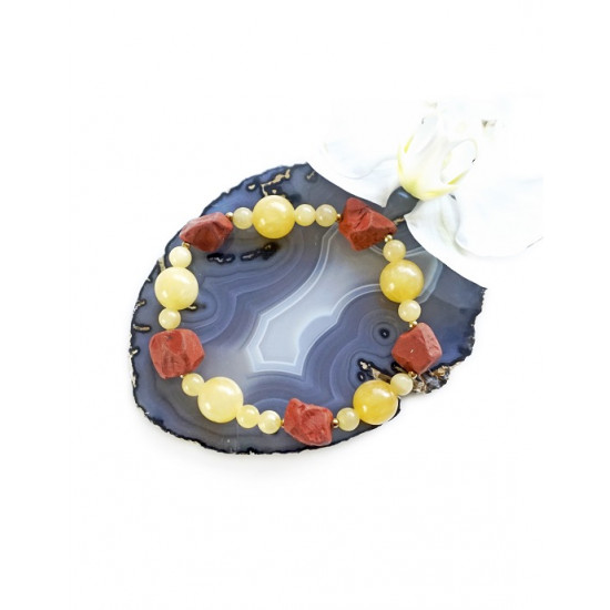 La Tene bracelet "ORANGE CALCITE and RED JASPER" LA TENE SIGNATURE BRAND La Tene bracelet "ORANGE CALCITE and RED JASPER" LA TENE SIGNATURE BRAND