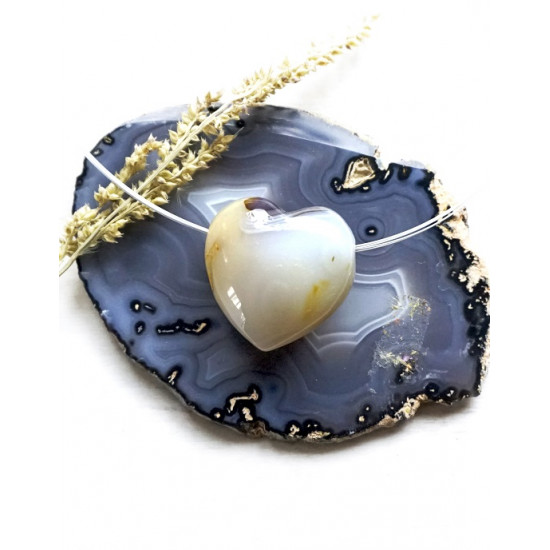 AGATE heart with a hole big JEWELRY AGATE heart with a hole big JEWELRY