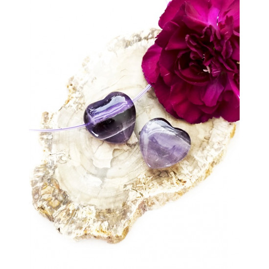 AMETHYST heart with a hole JEWELRY AMETHYST heart with a hole JEWELRY