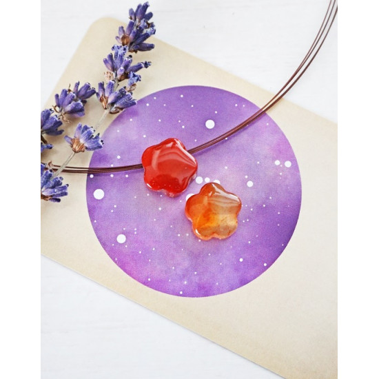 CARNELIAN with a hole flower JEWELRY CARNELIAN with a hole flower JEWELRY