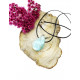 LARIMAR with a hole + band (silver 925 clasp) JEWELLERIES LARIMAR with a hole + band (silver 925 clasp) JEWELLERIES