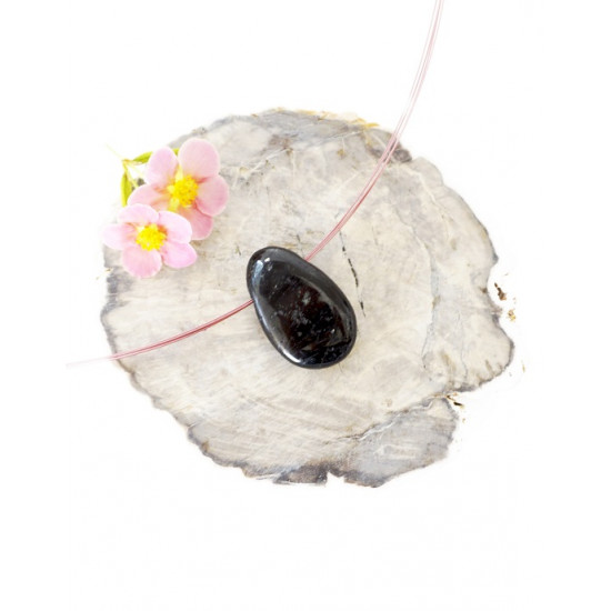 BLACK TOURMALINE with a hole JEWELRY BLACK TOURMALINE with a hole JEWELRY