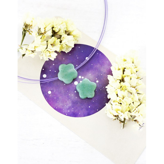 GREEN AVENTURINE with a hole flower JEWELRY GREEN AVENTURINE with a hole flower JEWELRY