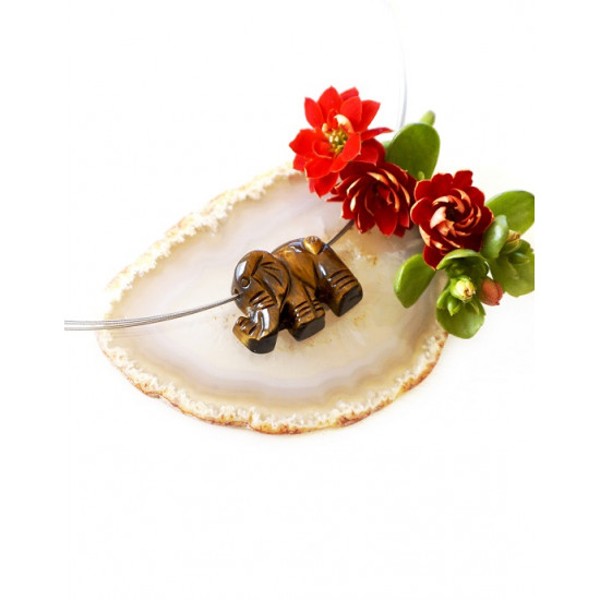 TIGER'S EYE with a hole elephant JEWELRY TIGER'S EYE with a hole elephant JEWELRY