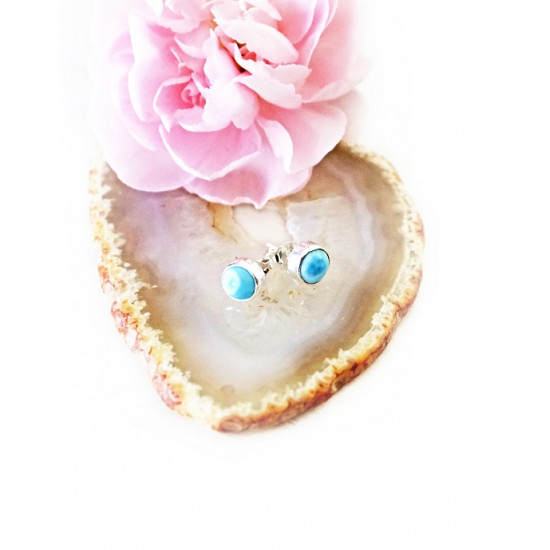 LARIMAR earrings half spot (silver 925) LARIMAR earrings half spot (silver 925)