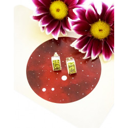 PERIDOOT kõrvarõngad kandilised (hõbe 925)