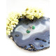 GREEN AVENTURINE earrings half spot (silver 925) GREEN AVENTURINE earrings half spot (silver 925)