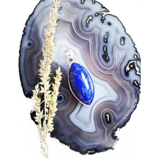 LAZURITE pendant oblong (silver 925) JEWELLERIES LAZURITE pendant oblong (silver 925) JEWELLERIES