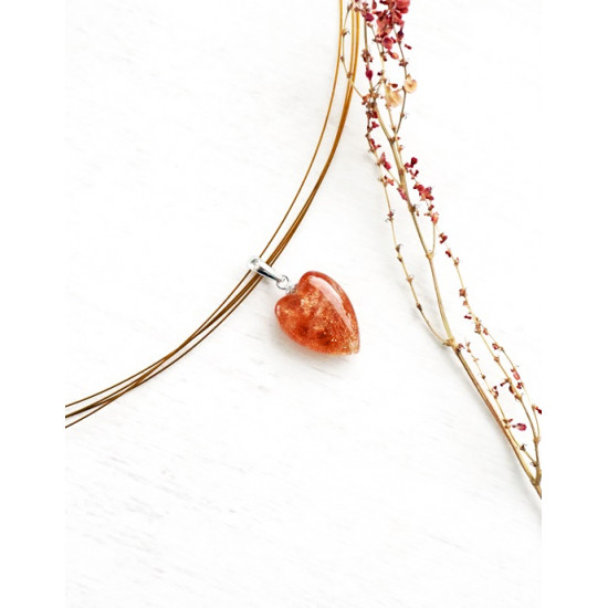 SUNSTONE pendant heart oblong (silver 925) JEWELRY SUNSTONE pendant heart oblong (silver 925) JEWELRY