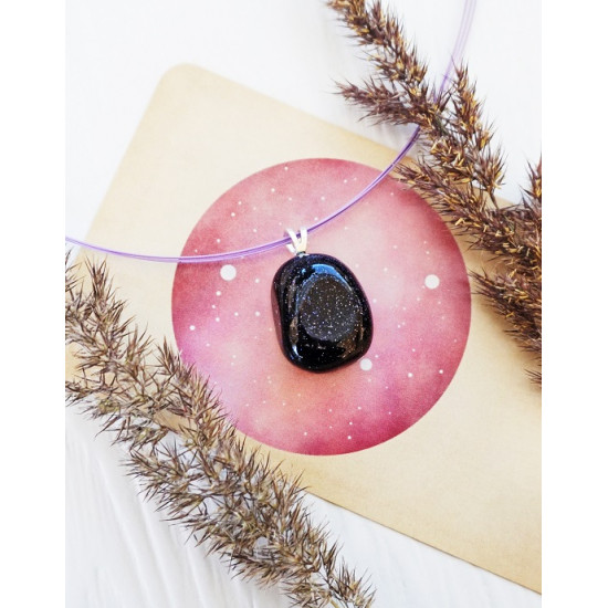 BLUE GOLDSTONE closed clasp pendant (silver 925) JEWELRY BLUE GOLDSTONE closed clasp pendant (silver 925) JEWELRY