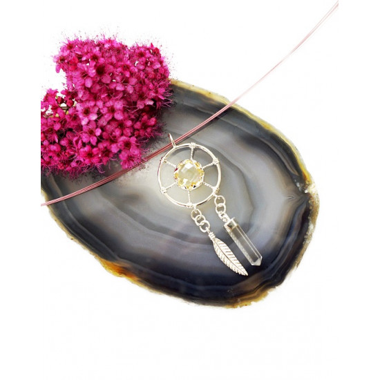 CITRINE pendant dreamcatcher (silver 925) CITRINE pendant dreamcatcher (silver 925)