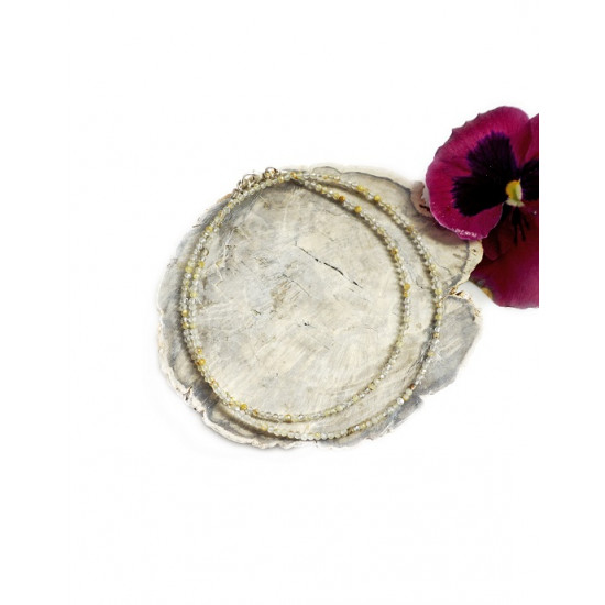 РУТИЛОВЫЙ КВАРЦ ожерелье граненое (серебро 925) ЮВЕЛИРНЫЕ ИЗДЕЛИЯ