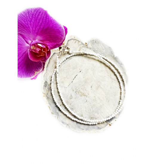 WHITE HOWLITE necklace faceted (silver 925) JEWELRY WHITE HOWLITE necklace faceted (silver 925) JEWELRY