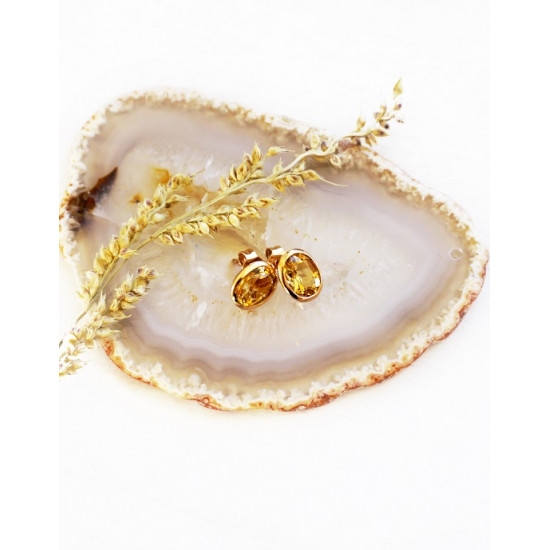 CITRINE earrings (gold 585) CITRINE earrings (gold 585)