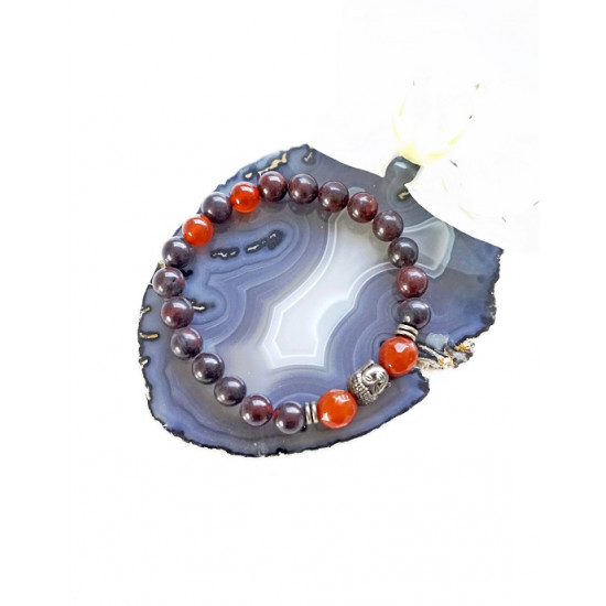 BRECCIATED JASPER AND CARNELIAN bracelet with buddha JEWELLERIES BRECCIATED JASPER AND CARNELIAN bracelet with buddha JEWELLERIES