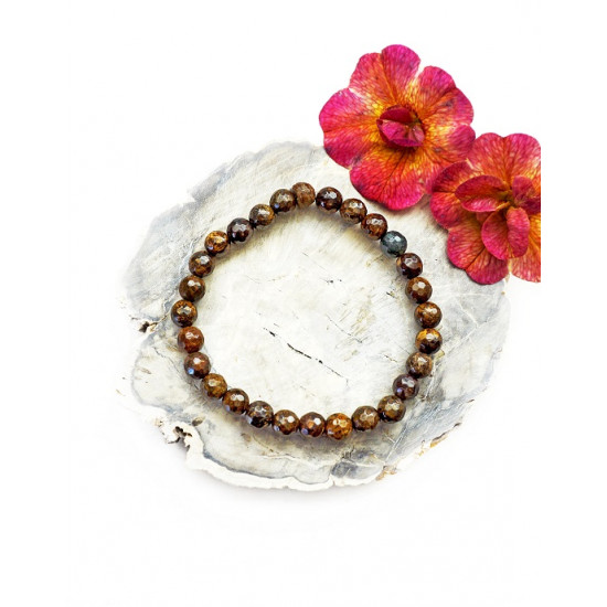 BRONZITE bracelet faceted (pearl 6 mm) JEWELLERIES BRONZITE bracelet faceted (pearl 6 mm) JEWELLERIES