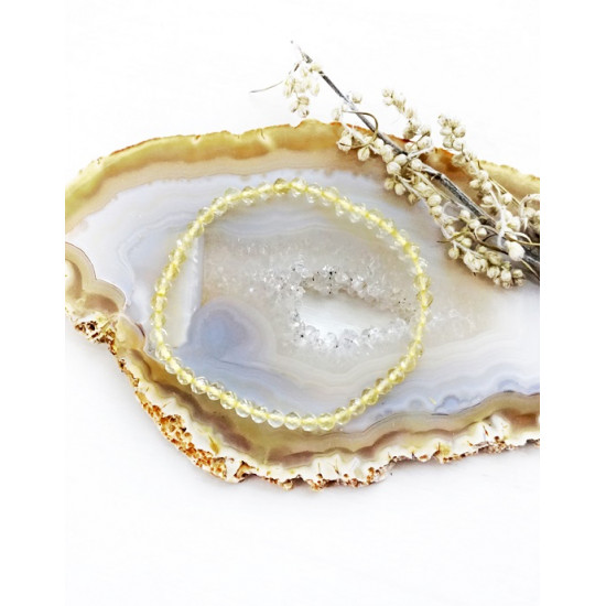 CITRINE bracelet faceted (pearl 4 mm) CITRINE bracelet faceted (pearl 4 mm)
