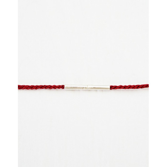ХЛОПКОВЫЙ ШНУР с застежкой плетеный красный (серебро 925) ДРУГИЕ ПРОДУКТЫ