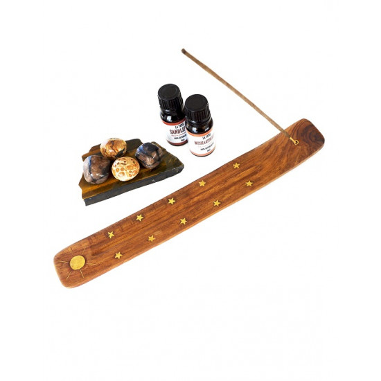 INCENSE HOLDER brown with stars and sun INCENSE HOLDERS INCENSE HOLDER brown with stars and sun INCENSE HOLDERS