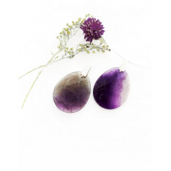 FLUORIIT ripats tahutud lapik (metall) FLUORIIT ripats tahutud lapik (metall)