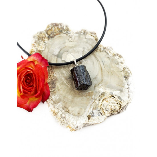BLACK TOURMALINE pendant rough (silver 925) JEWELRY BLACK TOURMALINE pendant rough (silver 925) JEWELRY