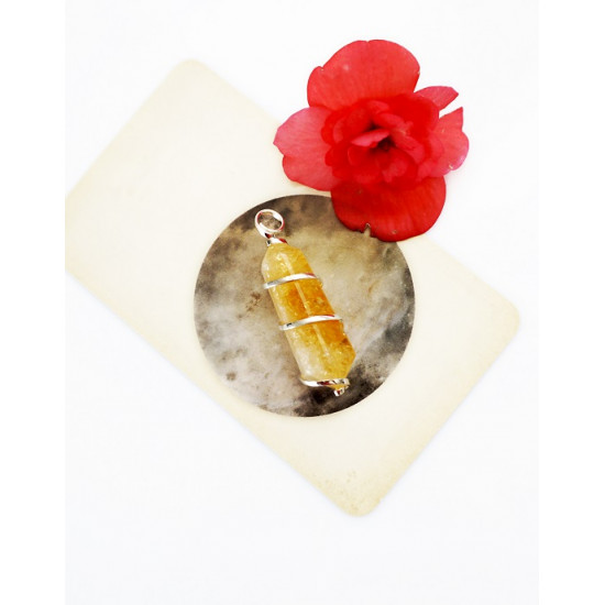 CITRINE point pendant wire braid CITRINE point pendant wire braid